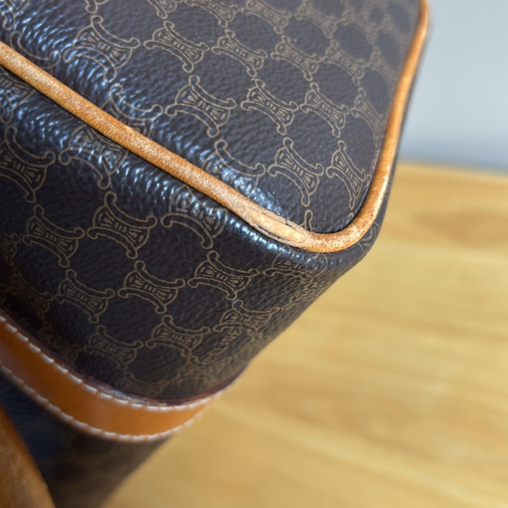 Celine, Boston bag Brown Macadam Triomphe Handbag - Picture 8 of 15